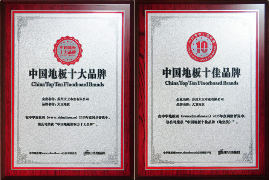 大衛地板榮獲“中國地板十大品牌”“中國地板十佳品牌”.jpg