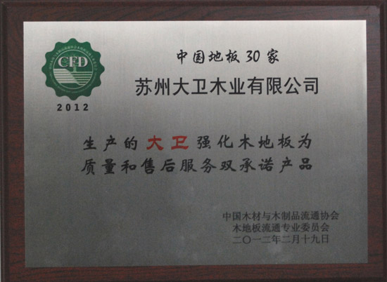 “2012中國強化木地板30家質量和售后服務雙承諾產品”.JPG